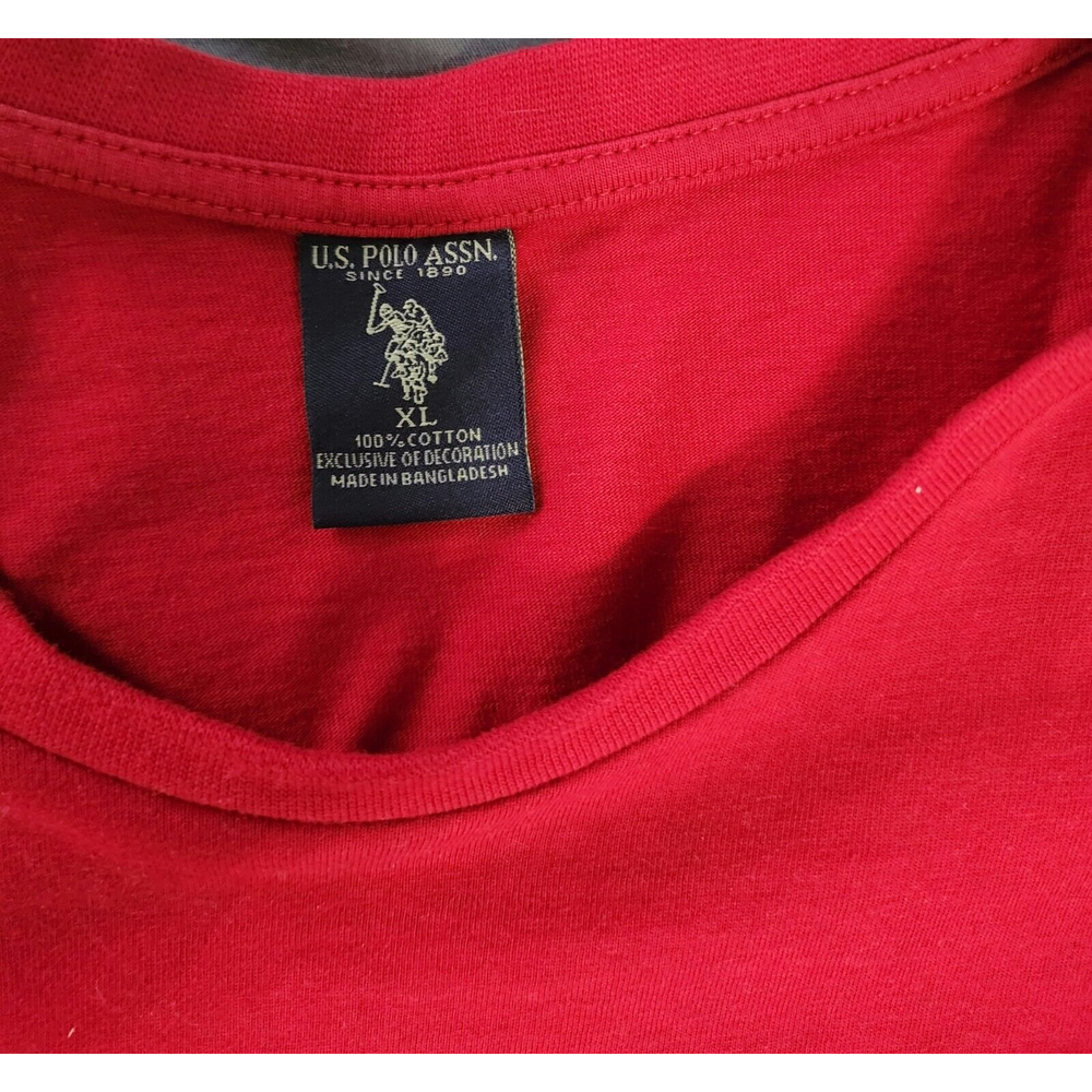 US POLO ASSN Mens SIZE XL Short Sleeve Red Shirt Embroidered Logo on Pocket - Picture 3 of 4